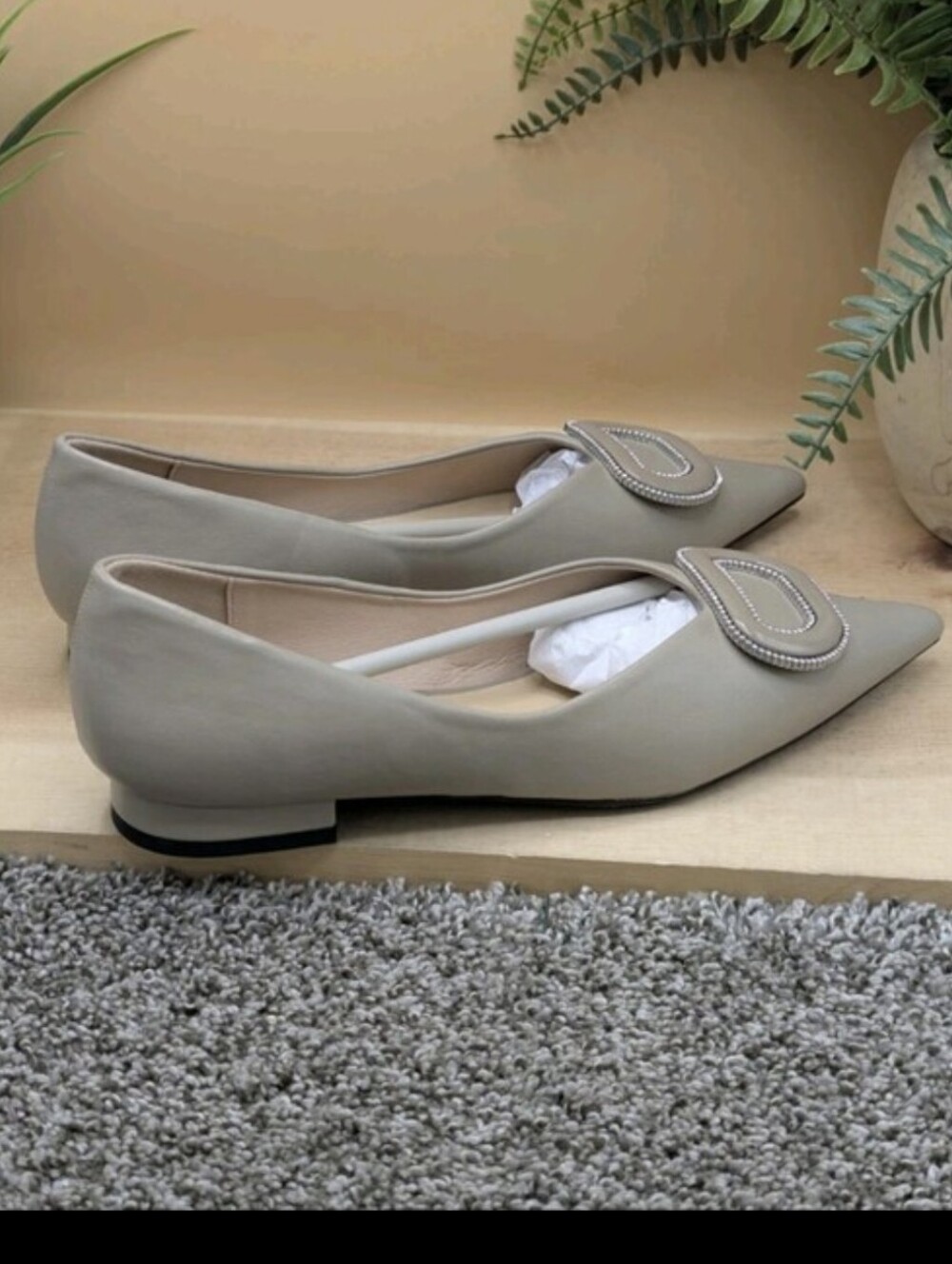 New C. Paravano Pumps Women's Sz 38 Slip Big Buckle Dress Shoes
